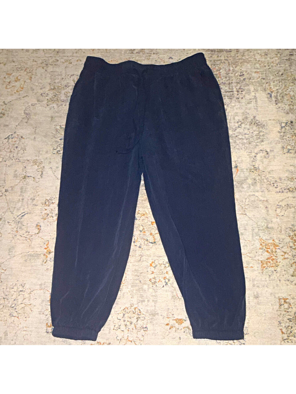 Philosophy women’s navy velour jogger pants tapered pockets elastic PXL  A339